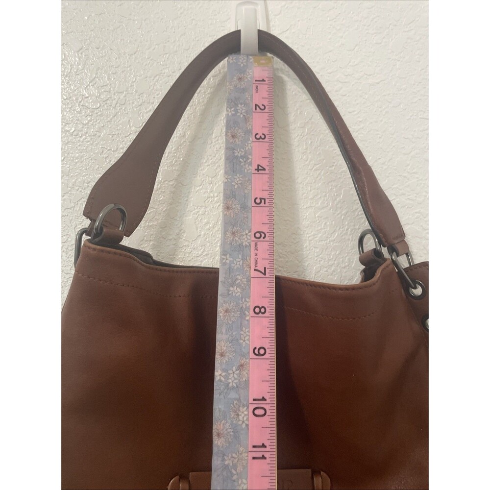 Longchamp Paris Leather Brown Handbag Tote Bag Satchel Purse Classic Preppy See - Picture 3 of 16